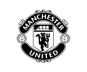 Man Utd logo on a black background