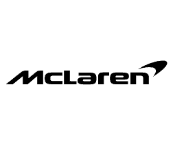 McLaren logo on a black background
