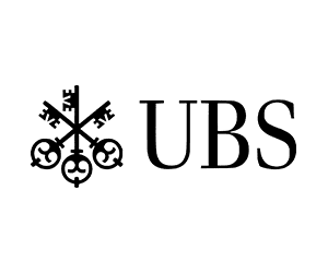 UBS logo on a black background
