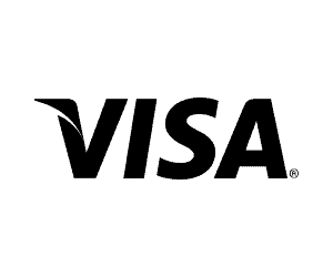 Visa logo on a black background